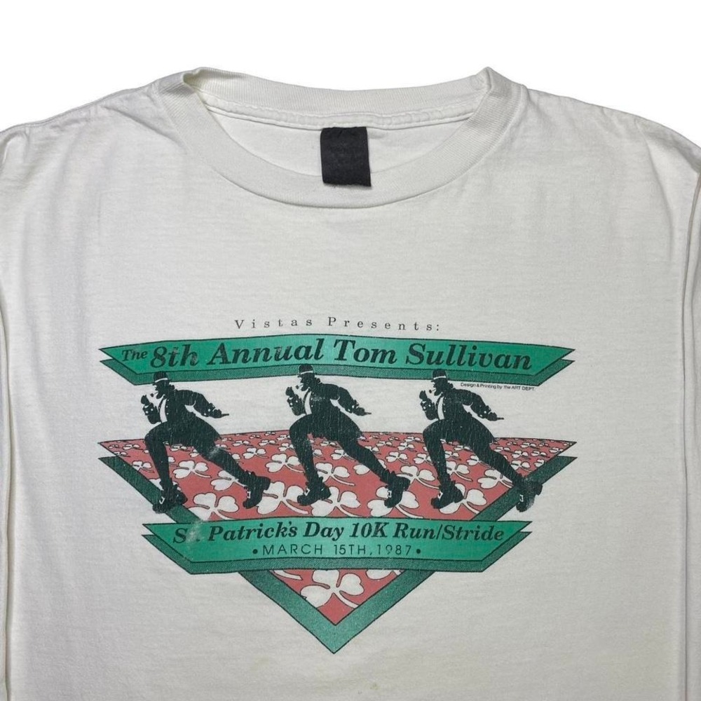 Vintage 80s Tom Sullivan x St Patrick's Day holiday 10K running shirt